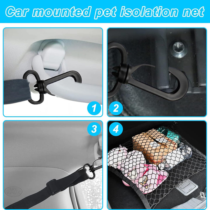 Schutzgitter Auto Barriere Trennnetz: Hundegitter Auto Hundeschutzgitter aus Polypropylen mit 4 Hake