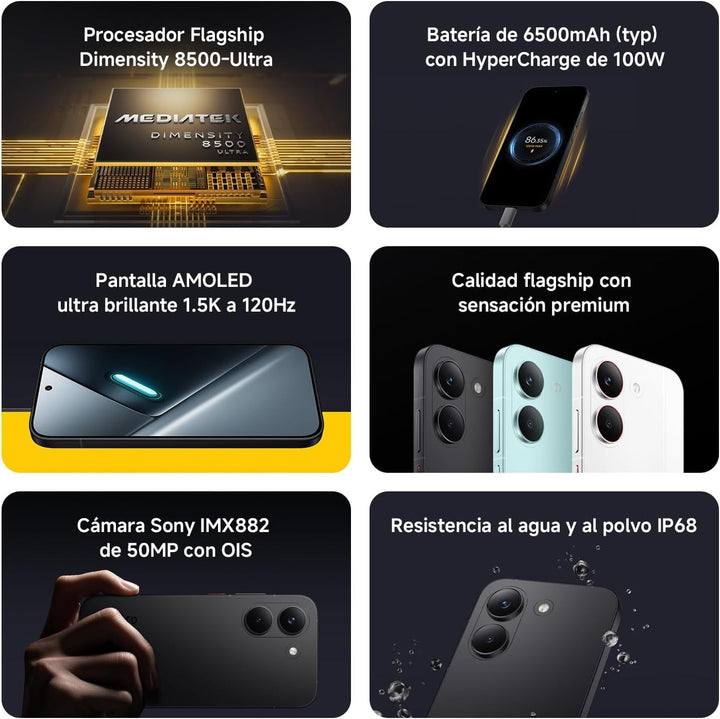 XIAOMI Poco X8 Pro Smartphone 8GB+256GB, Dimensity 8500-Ultra Prozessor, 6500mAh Akku, Ultra-helles