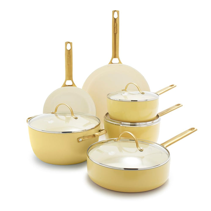 GreenPan Reserve Harteloxiertes Gesundes Keramische Antihaft-Kochgeschirr Set,10 Teile,Inklusive Bra