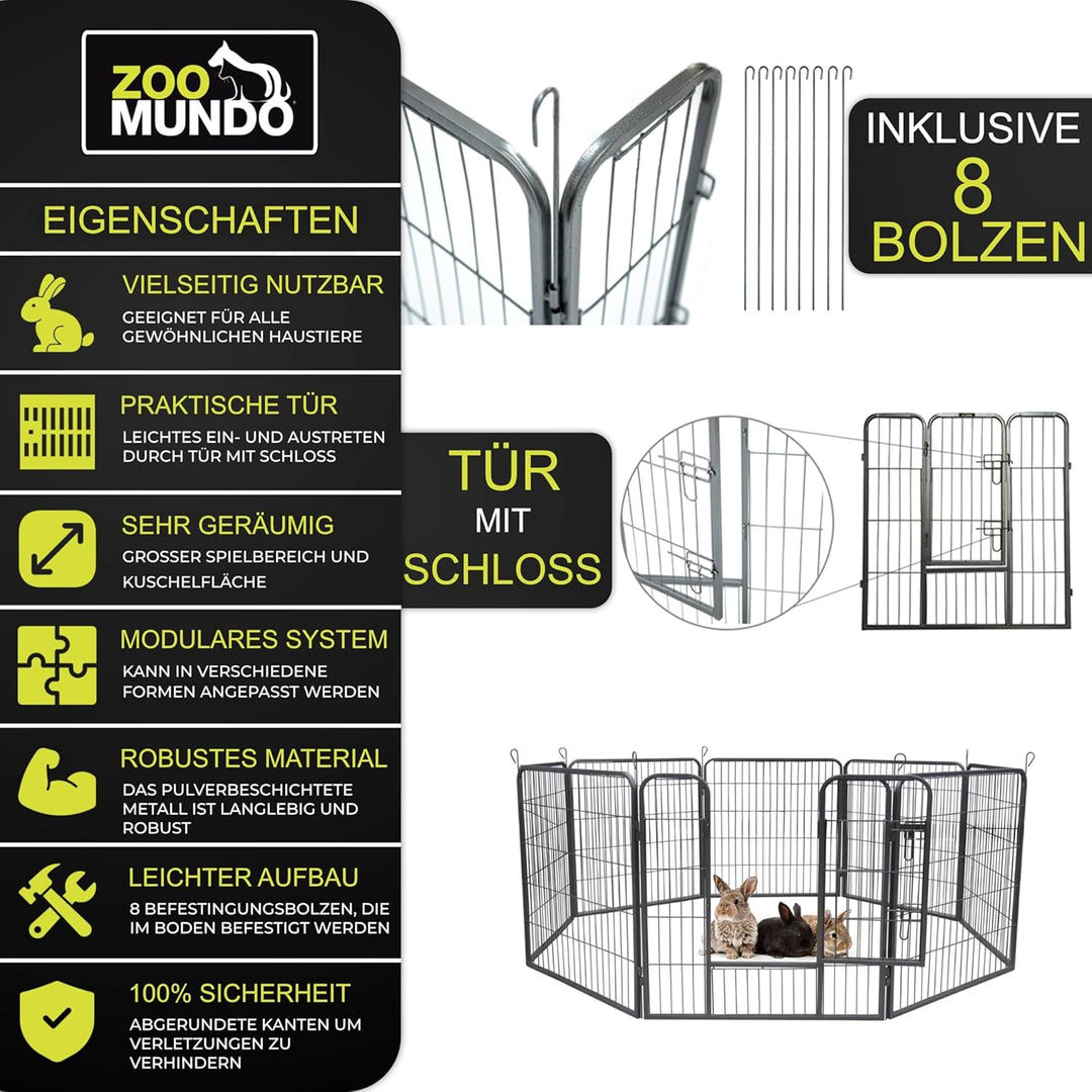 zoomundo Welpenauslauf Laufgitter Tierlaufstall Welpenkäfig Absperrgitter Freilaufgehege Welpenzaun