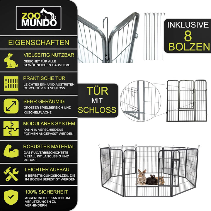 zoomundo Welpenauslauf Laufgitter Tierlaufstall Welpenkäfig Absperrgitter Freilaufgehege Welpenzaun
