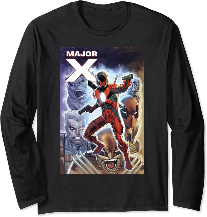 Marvel Major X Comic Cover Langarmshirt
