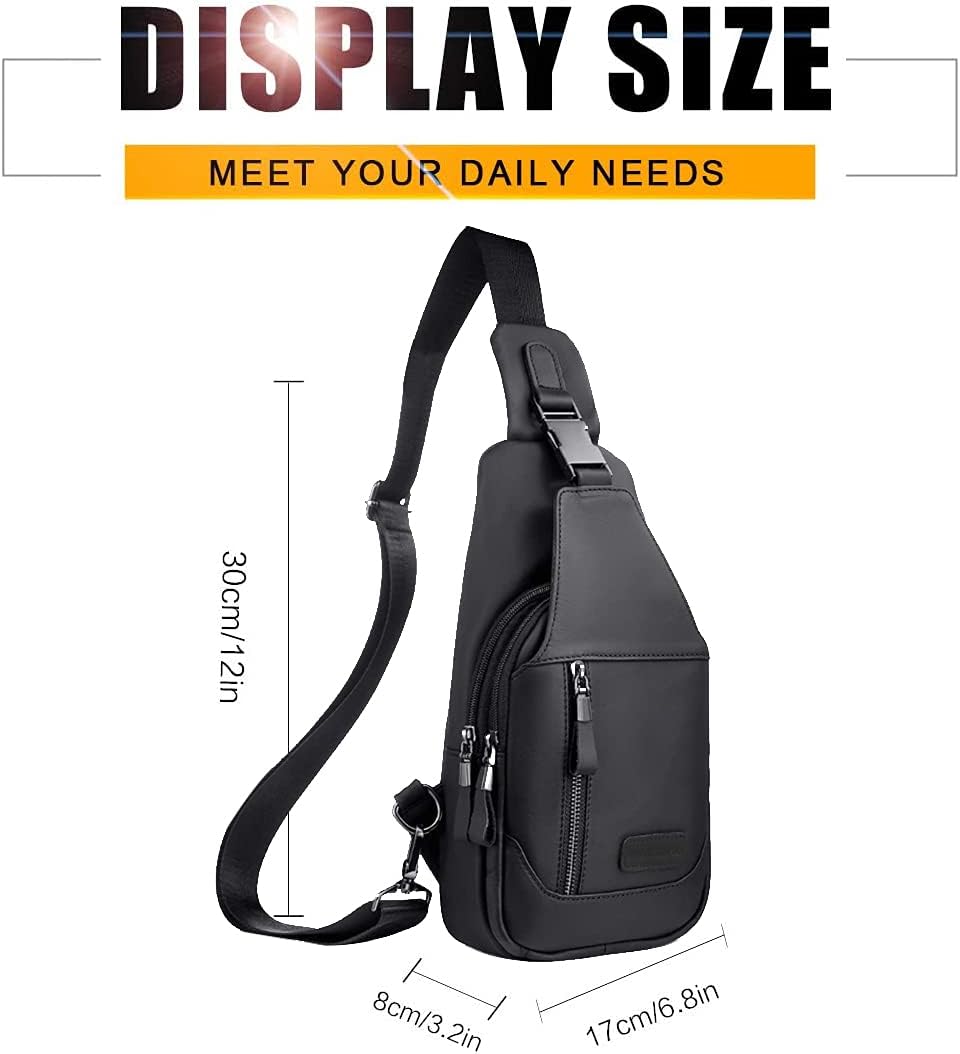 Leathario Brusttasche, Umhängetasche, Herren, echtes Leder, Schultertasche, Sporttasche, Freizeittas