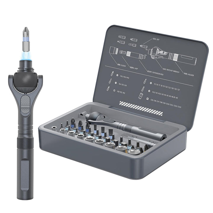 40-in-1 Ratschen Schraubendreher Set mit 180° abnehmbarer Ratschengriff, Ratschen Schraubendreher mi
