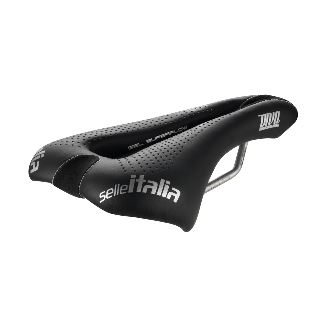 Selle Italia Unisex – Erwachsene Diva Gel Superflow Sattel S Schwarz, S Schwarz