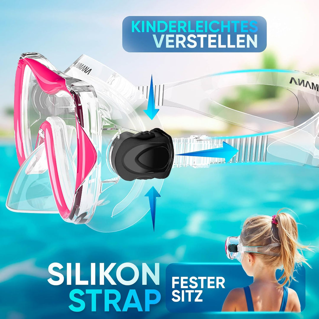 Das Neue KAIMANA® SeaExplorer Schnorchelset Kinder + Tragetasche, Taucherbrille mit Schnorchel, Tauc
