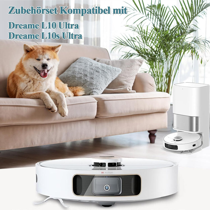 Bibemorol 19 Stück Zubehör Ersatzteil Kompatibel mit Dreame L10s / L10 Ultra / L10 Prime Staubsauger