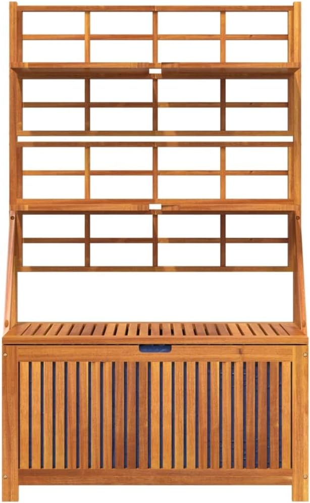 vidaXL Truhe mit Rankgitter Aufbewahrungsbox Auflagenbox Gartenbox Blumenregal Rankhilfe Gartentruhe