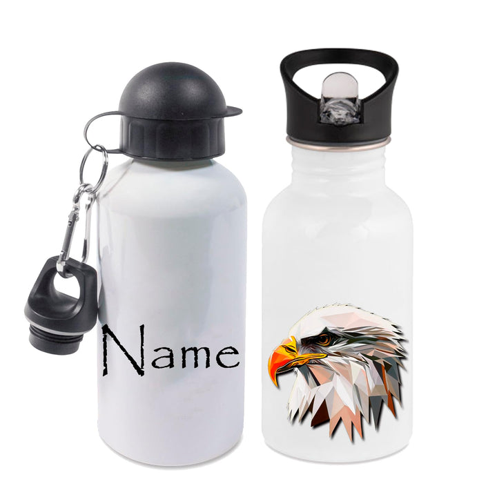 Trinkflasche mit Name/wahlweise 400ml, 500ml oder 600ml + Schriftwahl für Name + Edelstahl oder Alum