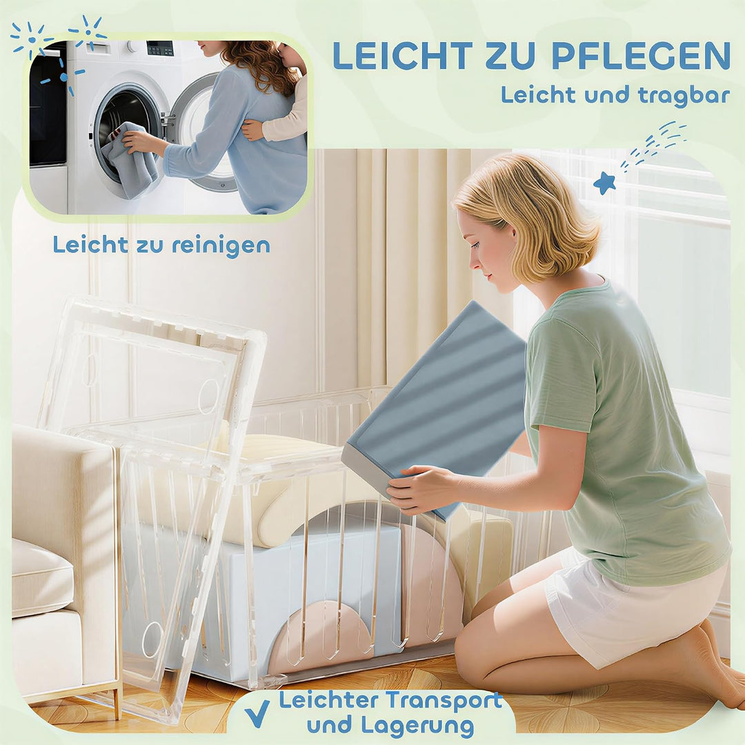 AIYAPLAY Schaumstoff Bausteine 5er-Set Softbausteine Grossbausteine Blau | Kinder, Klettern, Riesenb