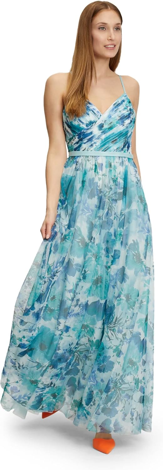 Vera Mont Damen Kleid 32 White/Mint, 32 White/Mint