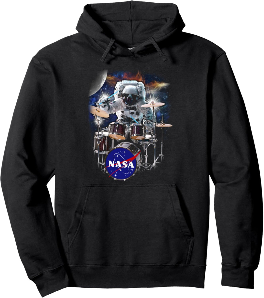 NASA Space Nebula Drum Solo Poster Pullover Hoodie