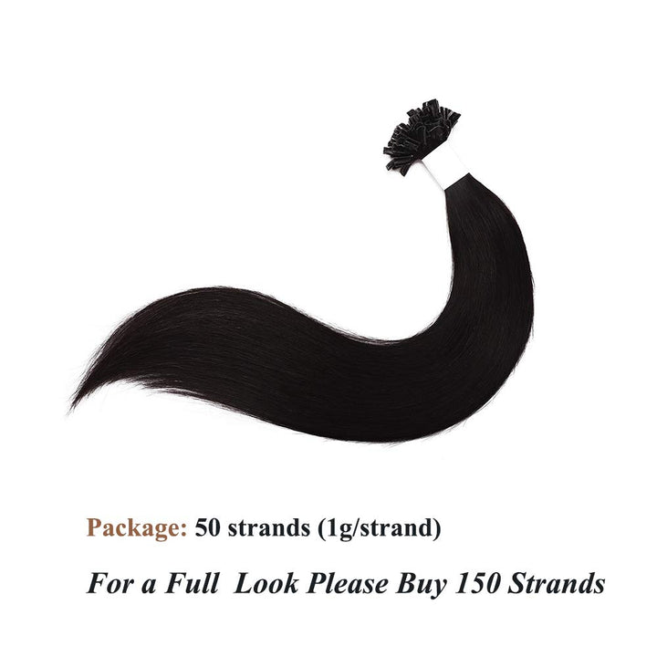 SEGO Extensions Echthaar Bondings Keratin U-Tip Remy Human Hair Haarverlängerung 50 Strähnen Natursc