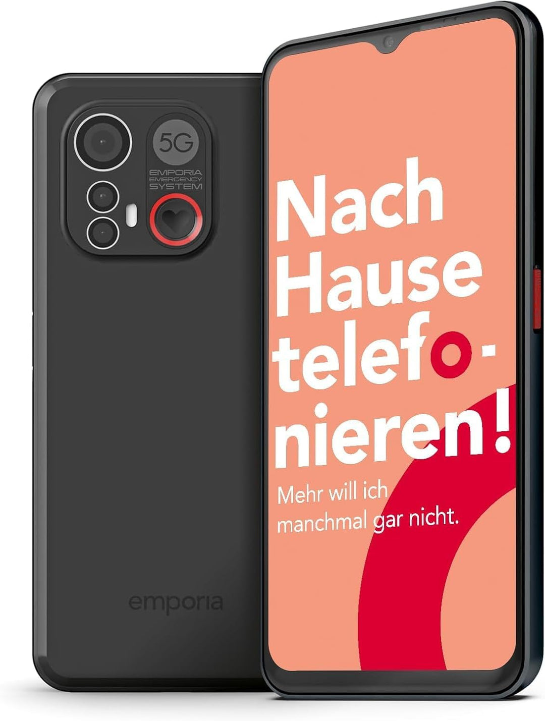 emporia ME6, Smartphone mit No-Panic-Taste, 5G Volte, 6,58-Zoll-Display, RAM 6 GB, ROM 128 GB, Andro