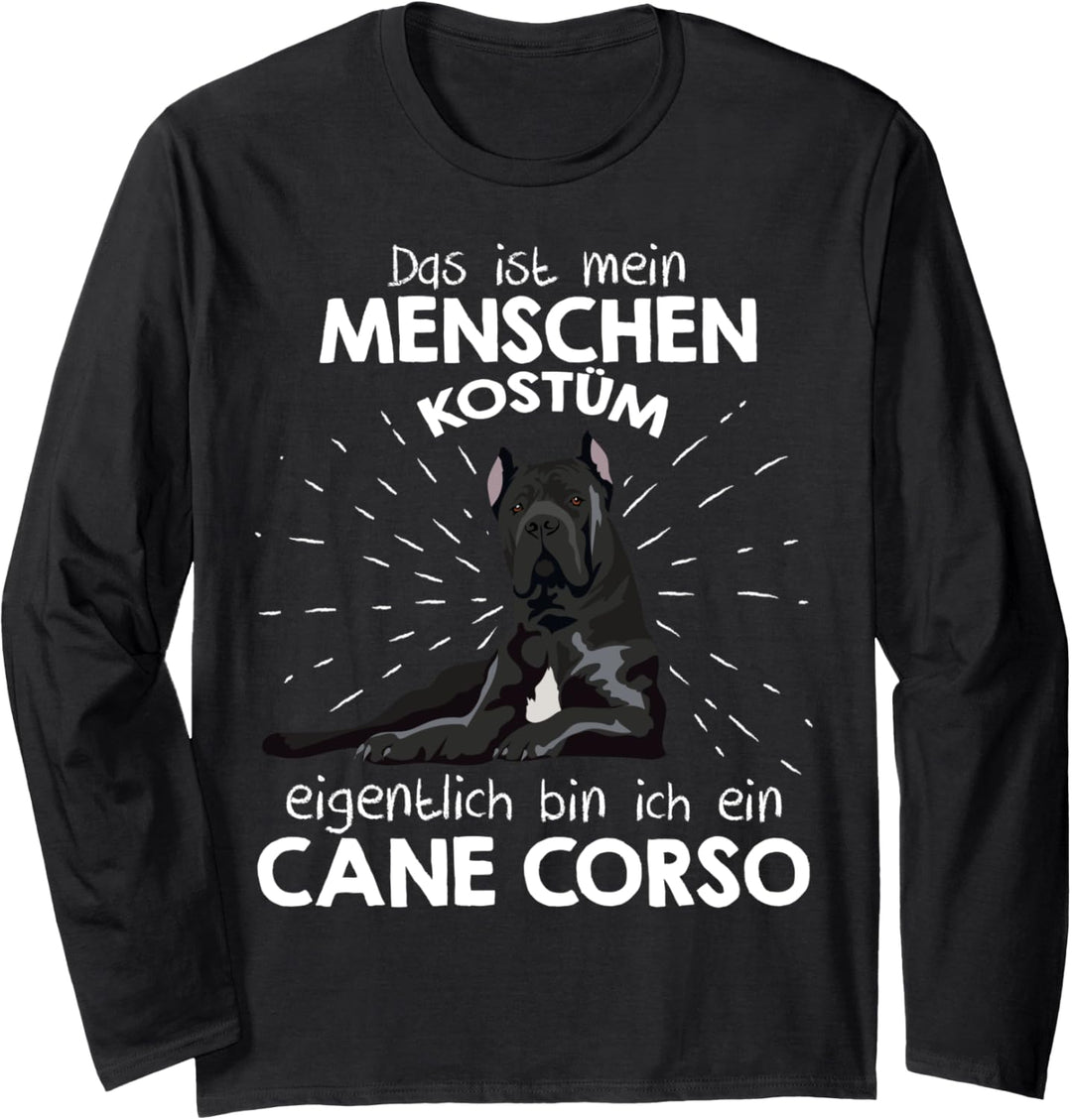 Mein Menschen Kostüm Bin ich ein Cane Corso, Halloween Langarmshirt