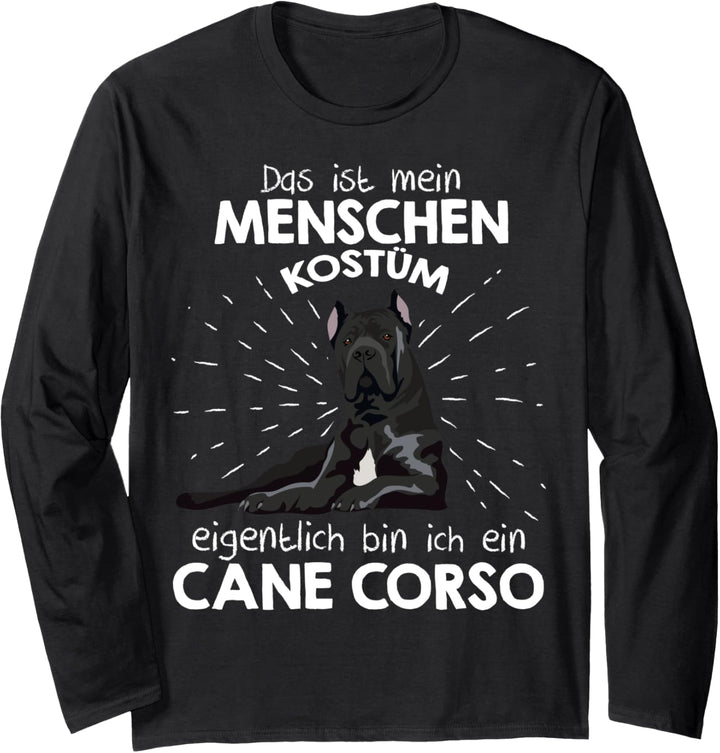 Mein Menschen Kostüm Bin ich ein Cane Corso, Halloween Langarmshirt