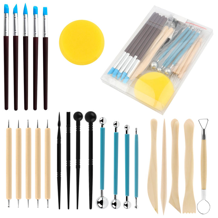 MXTIMWAN 24 Stück Modellierwerkzeug Ton Set, Polymer Clay Sculpting Tools, Keramik Sculpting Ton Wer