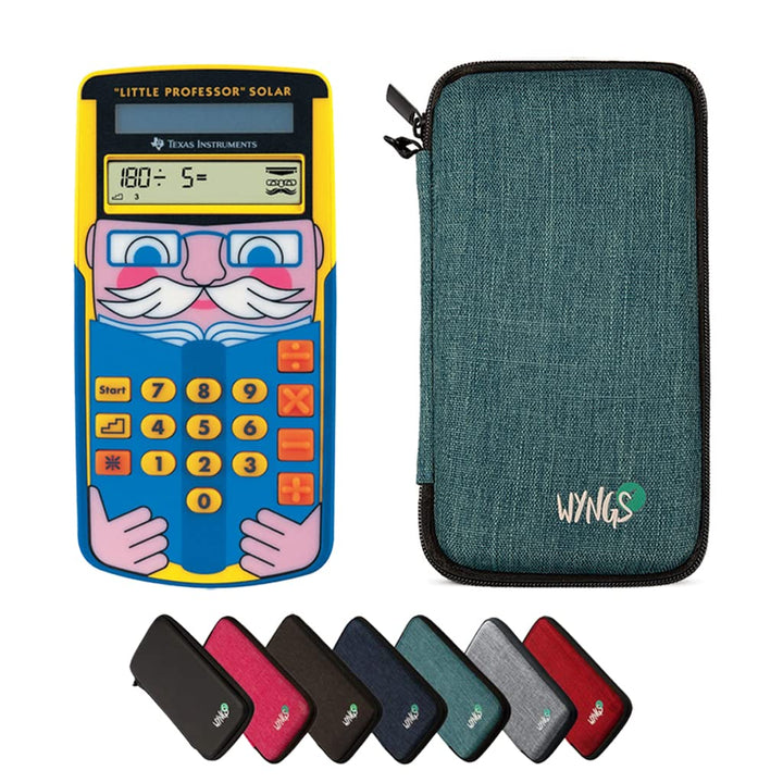 TI-Little Professor inkl. WYNGS Schutztasche Türkis - Interaktiver Rechentrainer - Basic Set, Türkis