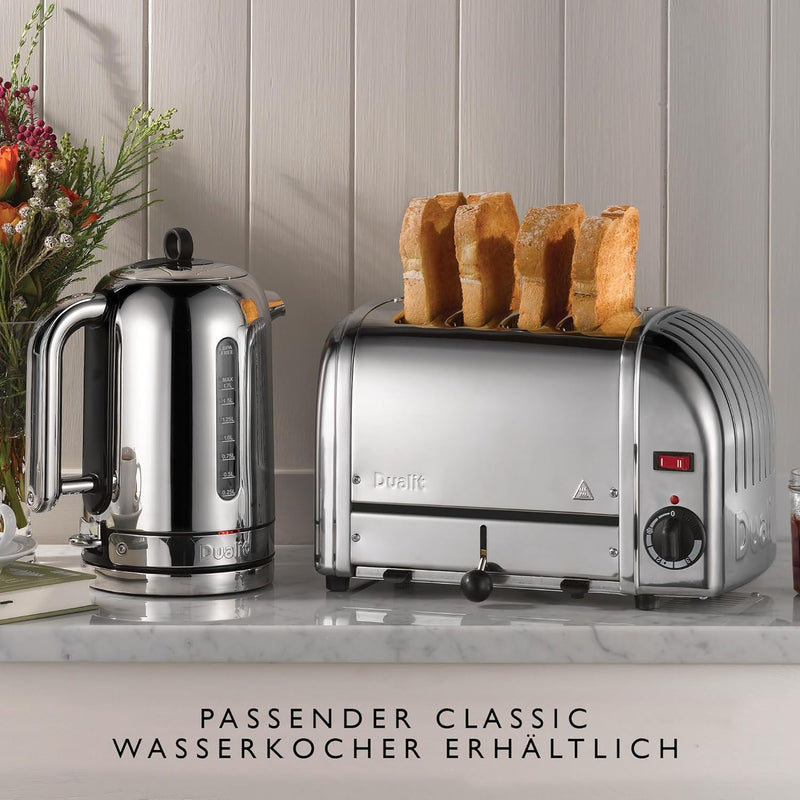 Dualit Classic Vario Toaster 4 Scheiben - Toaster Edelstahl Handgefertigt in GBR - Unique ProHeat® E