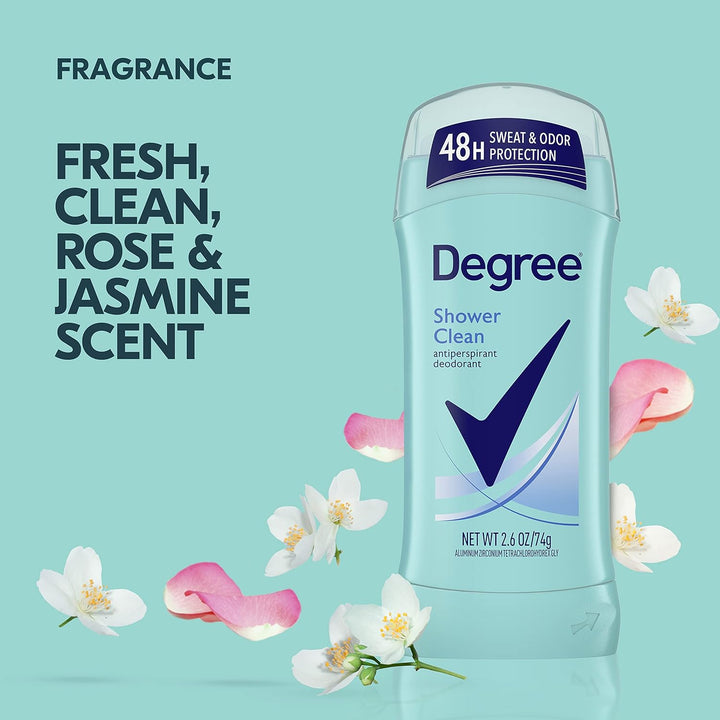 Degree Dry Protection Anti-Perspirant & Deodorant, Shower Clean 2.6 oz (Pack of 6) by Degree