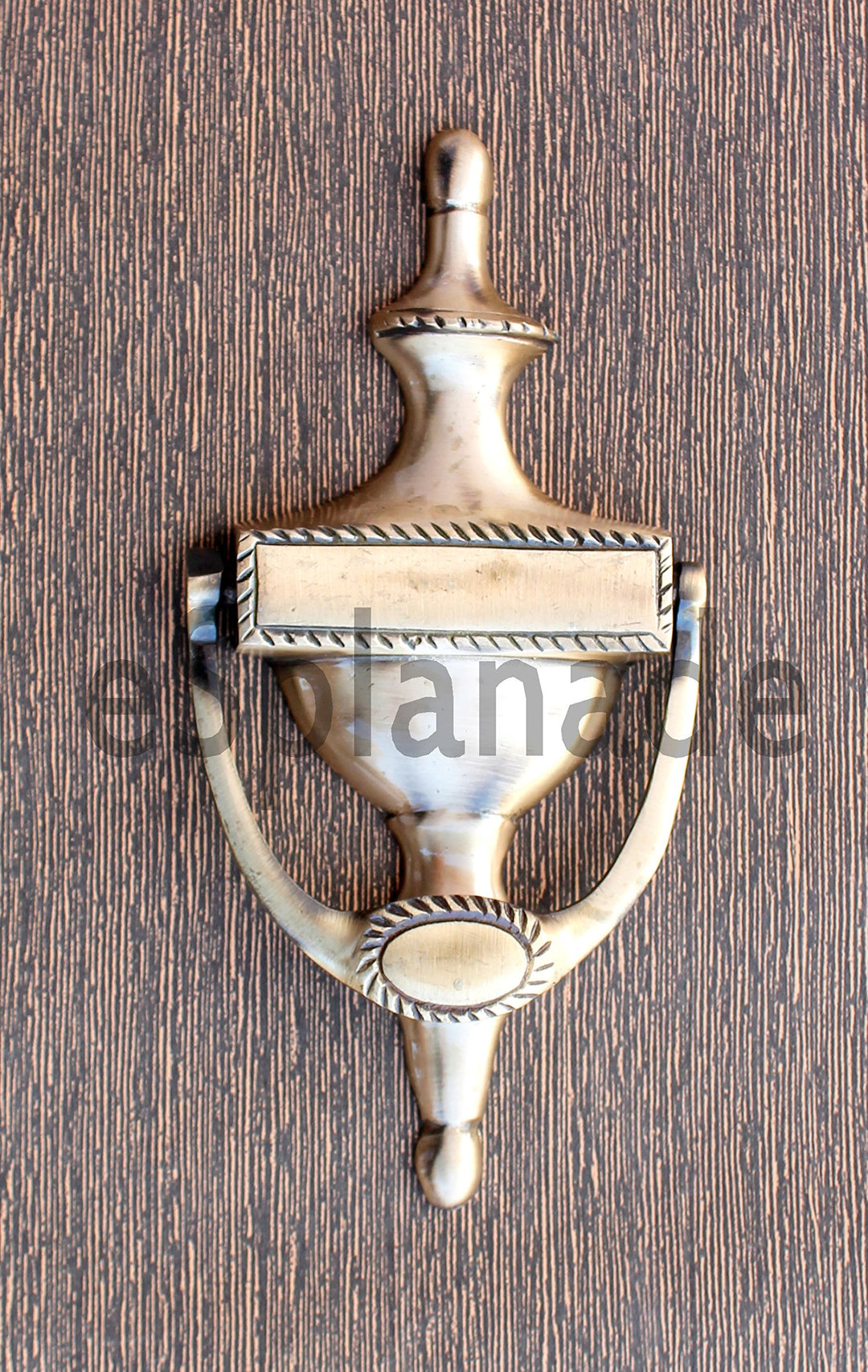 eSplanade Kolonialstil Messing Türklopfer, gelb, 4 X 2 X 20,3 cm