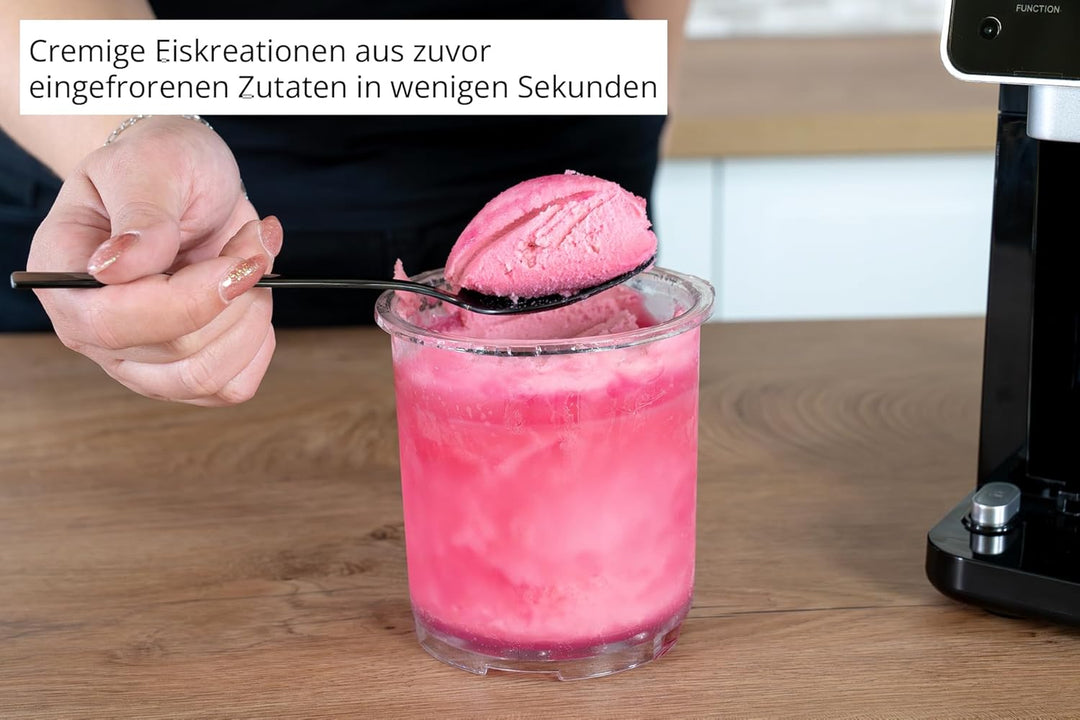 Unold Eismaschine Cream Dream 48805, 3x 500 ml Behälter, 8 Programme, Touchscreen, für Eiscreme, Gel