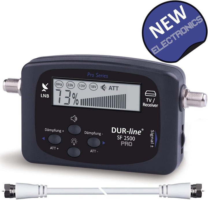 DUR-line NEU SF 2500 Pro - Satfinder - Display & Elektronik verbessert - digitales Satelliten-Messge