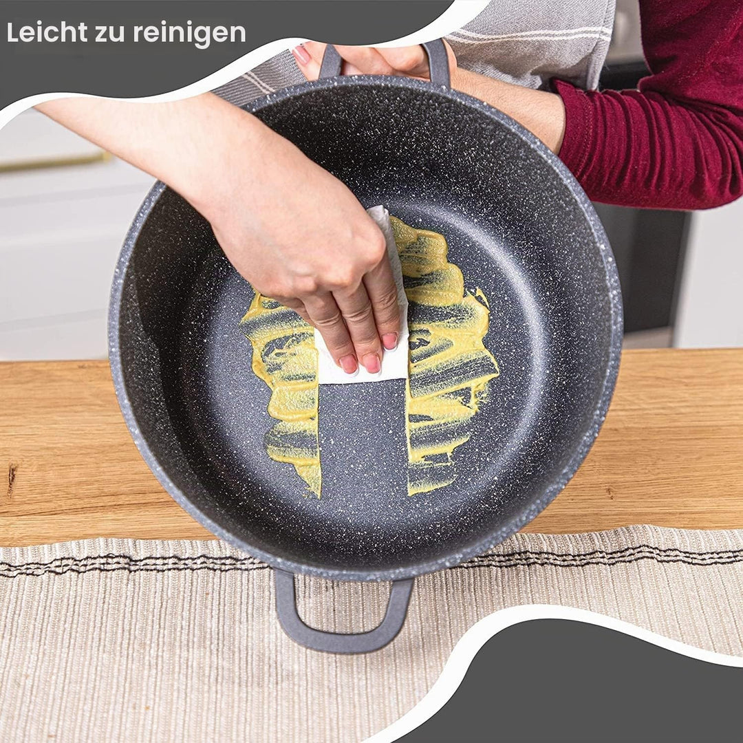 Royalty Line Topfset 14 Tlg. Schwarz - Töpfe Set geeignet für Induktion - Kochtopf Set &amp; Pfannen mit