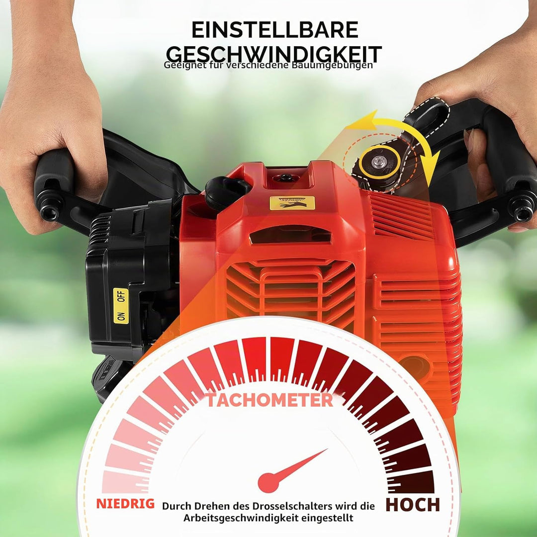 1900W Benzin Baumspaten & Wurzelschneider - Robuster Baumumpflanzbagger für Garten, Rasen, Landschaf