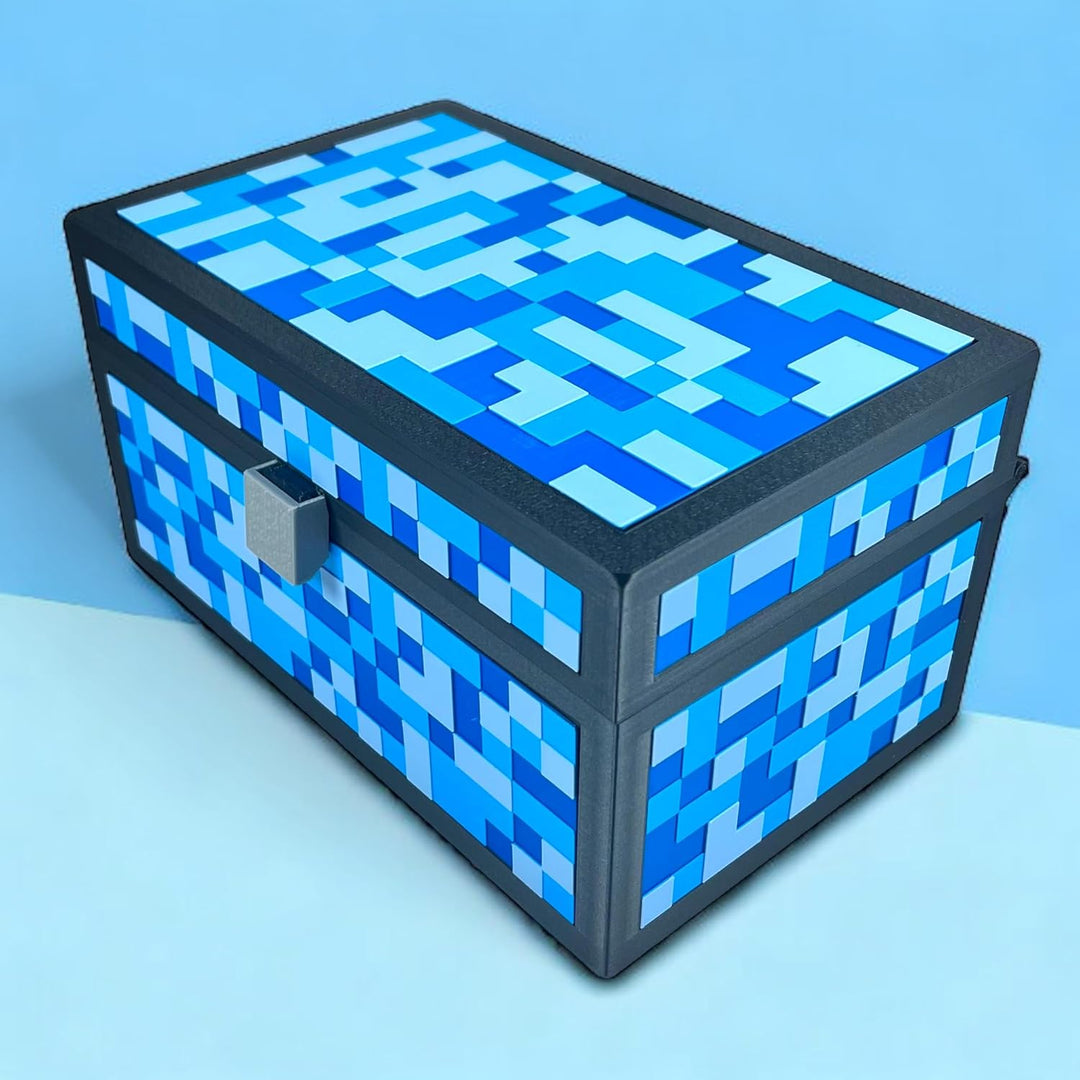 XXL Kinder Truhe - 3D-Spielbox im Pixelstil - Bunte Dekoration für Kinderzimmer - Leicht und geräumi