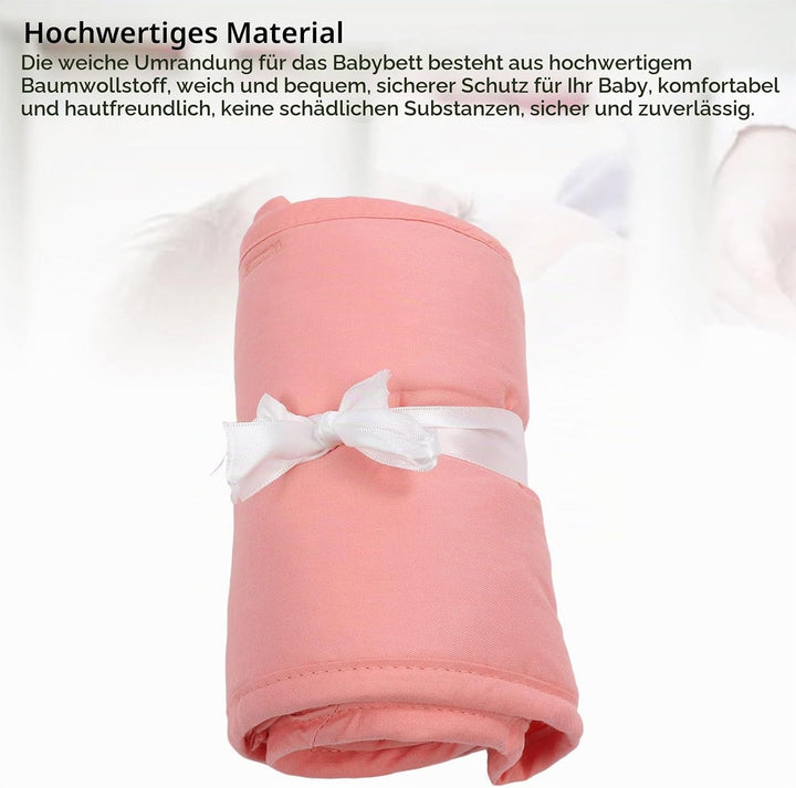 VBESTLIFE 3 Stück Kinderbettgitter-Abdeckungen Zum Zahnen, Weiche Baumwolle, Anti-Kollisionsstreifen