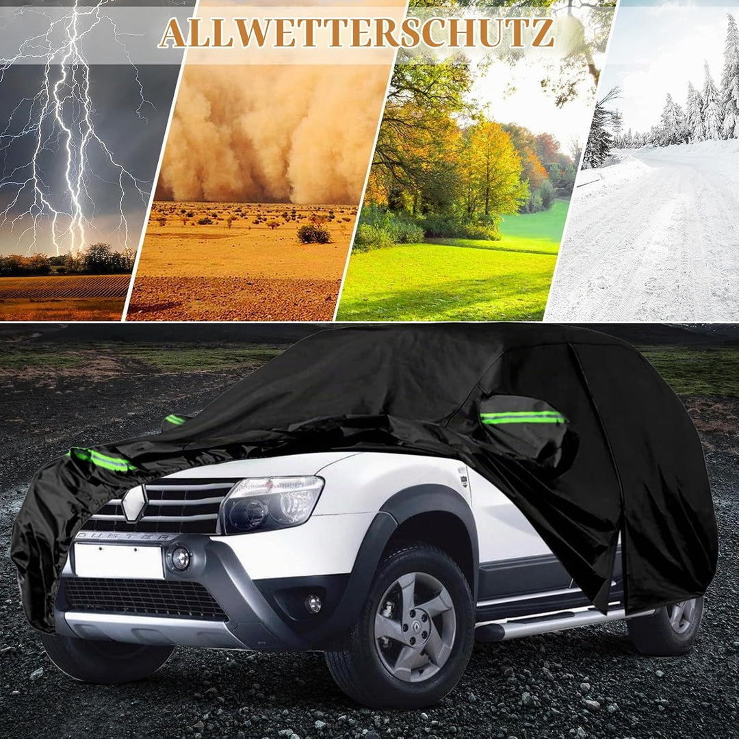 Autoabdeckung Passend für Dacia Duster 2010-2024, wasserdichte Vollgarage Autoplane mit Reissverschl