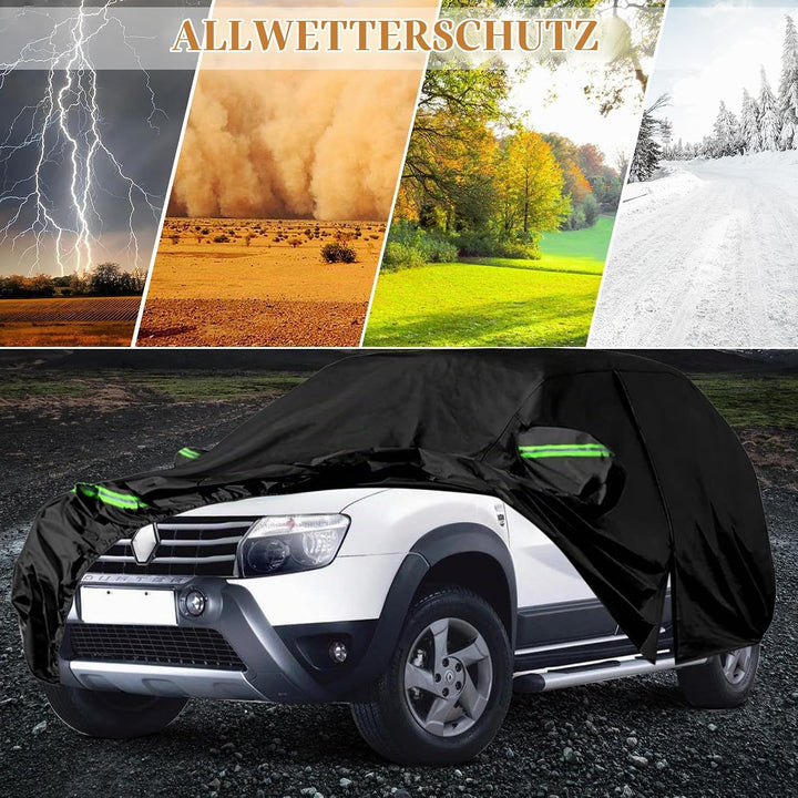 Autoabdeckung Passend für Dacia Duster 2010-2024, wasserdichte Vollgarage Autoplane mit Reissverschl