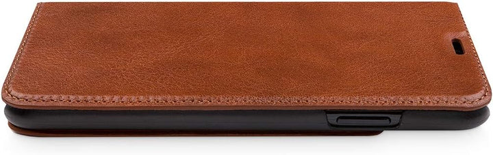 WIIUKA Echt Ledertasche - TRAVEL Italy - für Apple iPhone XS MAX - PFLANZLICH GEGERBTES Leder - Cogn