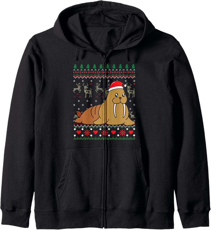 Walross Walrus Weihnachten Lustiges Geschenk Kapuzenjacke