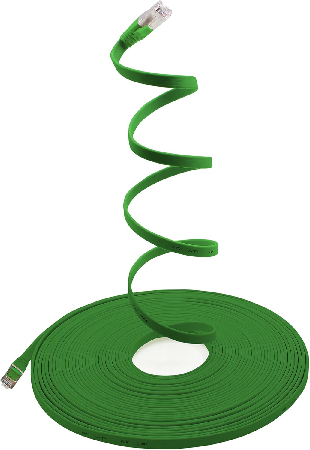5m - grün - 10 Stück Cat7 Flachkabel Netzwerkkabel Cat 7 Rohkabel Gigabit Lan (10Gbit/s) Flachbandka