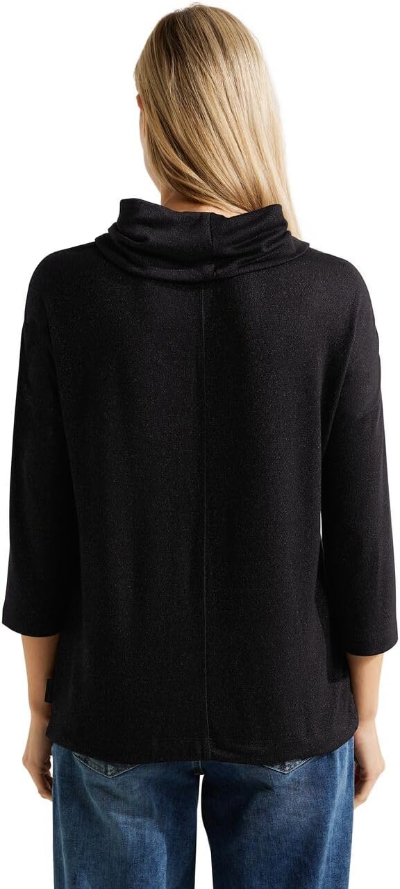Cecil Damen T-Shirt 3/4 Arm XXL Schwarz, XXL Schwarz