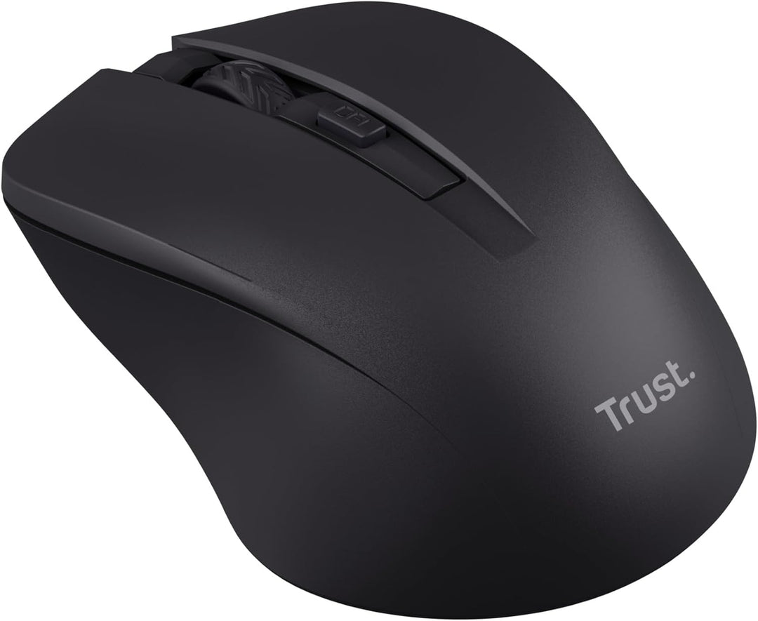 Trust Mydo Leise Funkmaus, 82% aus Recyclingkunststoff, 1000-1800 DPI, Verstaubarer USB Mikroempfäng