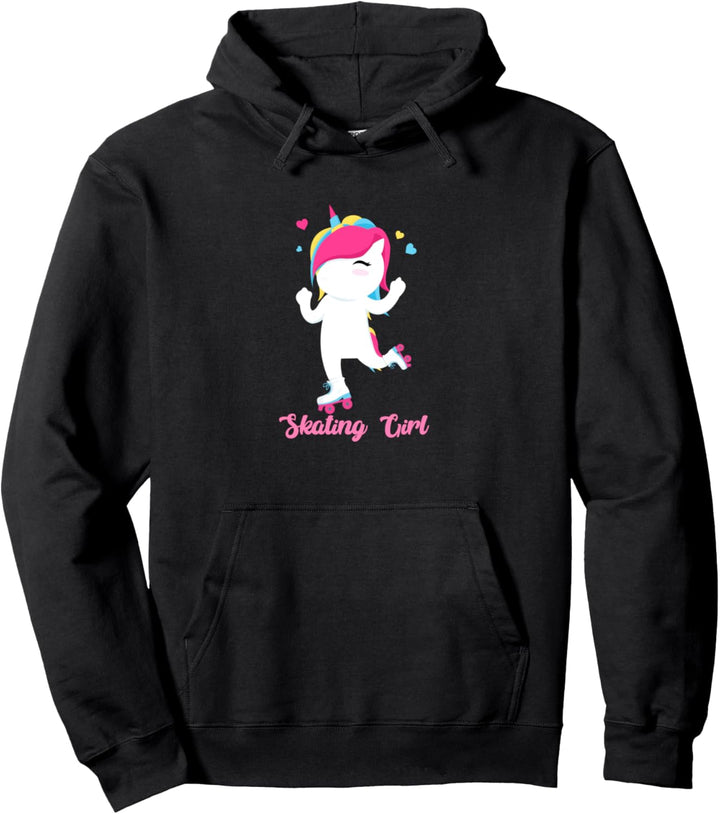 Einhorn Mädchen Retro Inlineskater Inline Skating Pullover Hoodie
