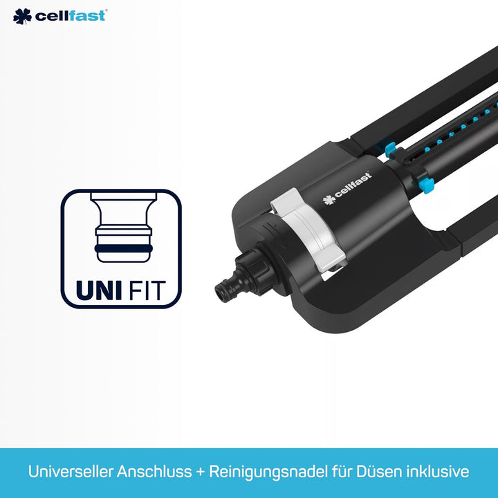 Cellfast Pendelregner Ergo, Hohe Qualität, Beregnungsbreite einstellbar, Gartenbewässerung, UV-bestä