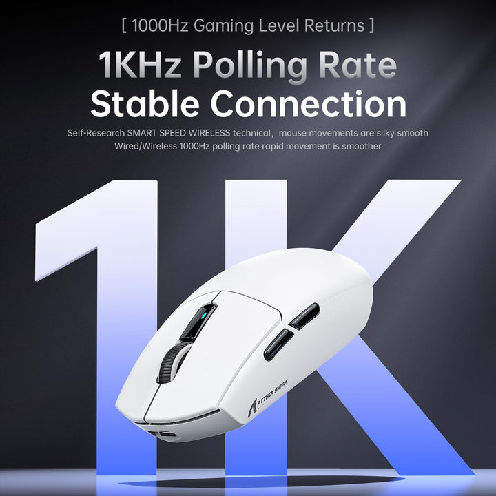 ATTACK SHARK G3PRO Gaming-Maus mit magnetischer Ladestation, PixArt PAW3311 Gaming-Sensor, Bluetooth
