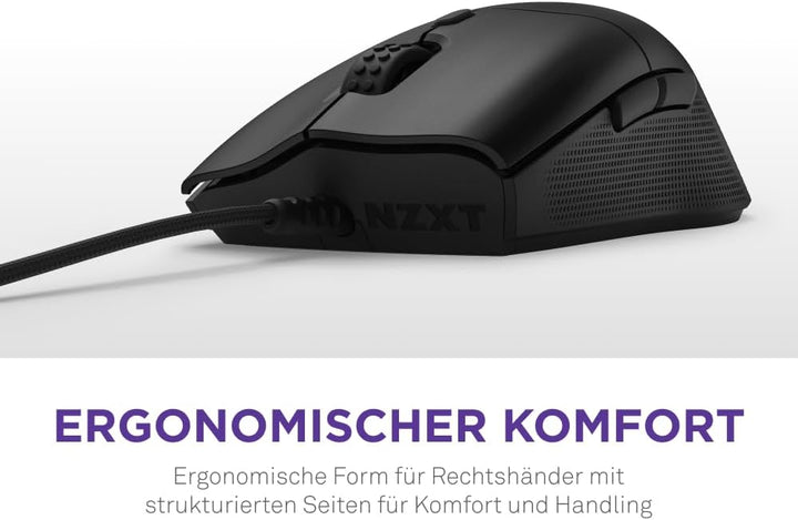 NZXT Lift 2 Ergo | Leichte ergonomische kabelgebundene Gaming-Maus | Leichte 61-g-Konstruktion | 8K-