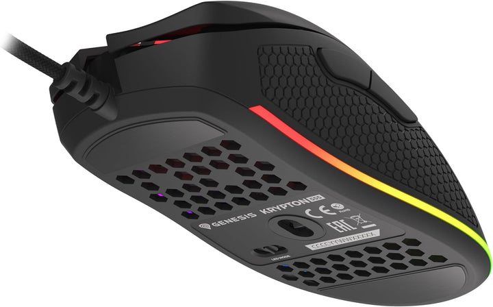 Genesis Gaming Maus KRYPTON 555 RGB kabelgebunden schwarz, Schwarz