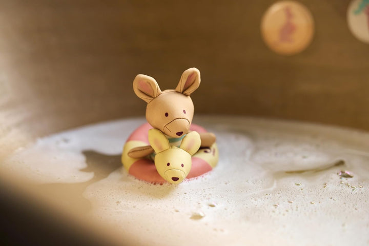Jollein Badepuppe Baby – Kangaroots – Schwimmende Badewanne Puppe mit Abnehmbarem Schwimmring – Spie