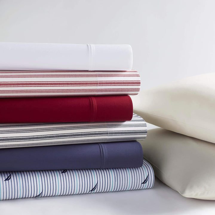 Nautica - Twin XL Bettlaken-Set, Baumwoll-Perkal-Bettwäsche-Set, knackig und kühl, Schlafsaal Essent