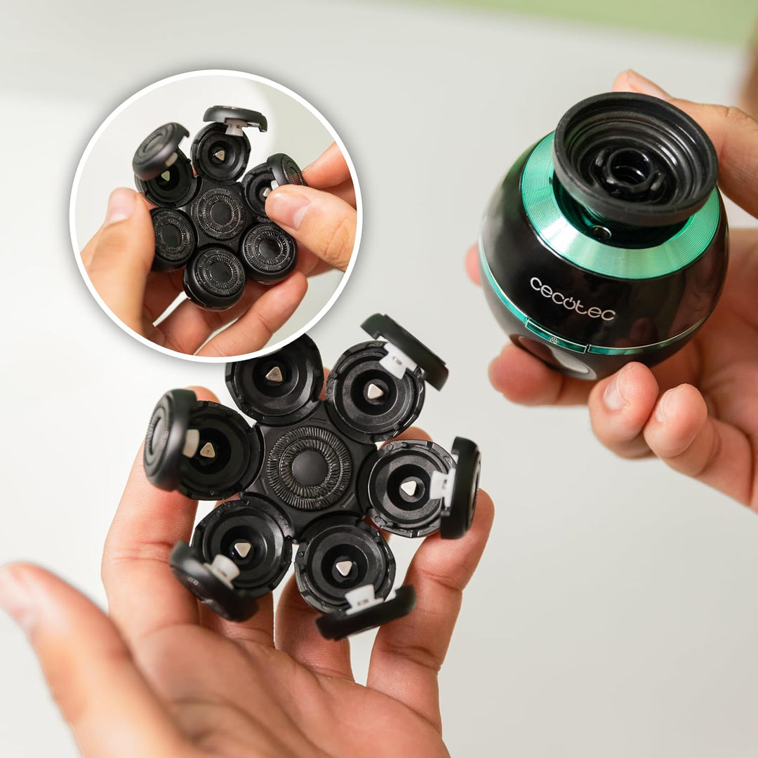 Cecotec Rasierer Bamba PrecisionCare Skull Shaver für den Kopf, extragrosser Kopf, 7 schwebende Klin