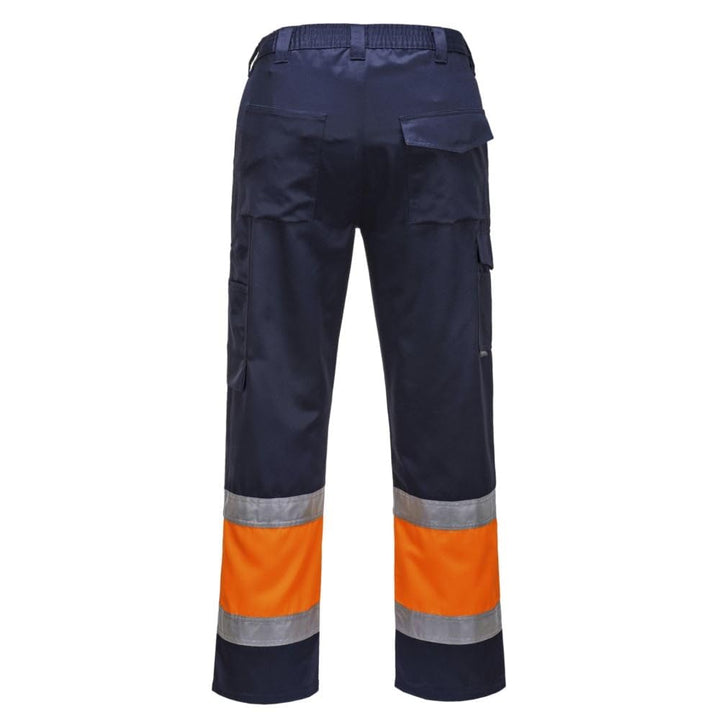 Portwest 2-farbige Warnschutz-Combat Hose, Grösse: XXL, Farbe: Orange/Marine, E049ONRXXL