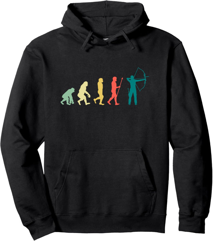Bogenschütze Evolution Bogensport vintage Bogenschiessen Pullover Hoodie