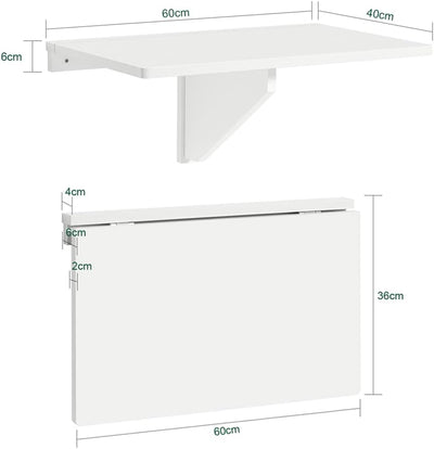 SoBuy FWT03-W Wandklapptisch Küchentisch Kindermöbel Laptoptisch Esstisch Schreibtisch weiss