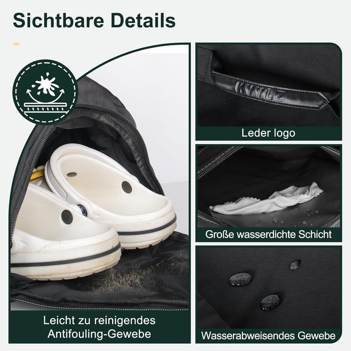 Sporttasche Herren, 30L Damen Sporttasche Rucksack, Klein Sportrucksack mit Schuhfach und Nassfach,